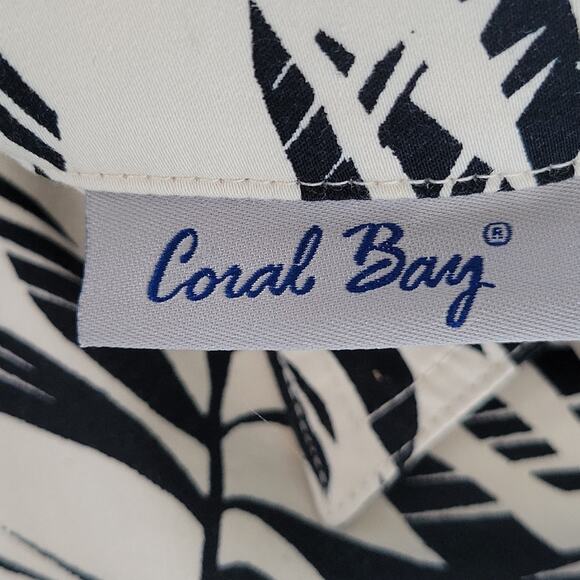 Coral Bay Cream Black Tropical Print Lightweight Spring/Summer Jacket Size L - Picture 9 of 11